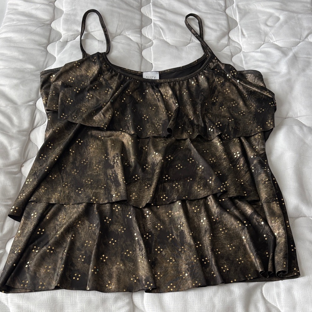 City Chic Metallic Black Camisole